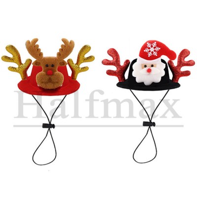 Pet products 2019 Dog and cat hat Christmas elk shape hat Pet headgear adjustable rope