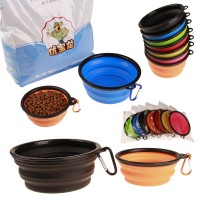 Folding Pet Bowl Portable Dog Bowl with Carabiner 1000ML